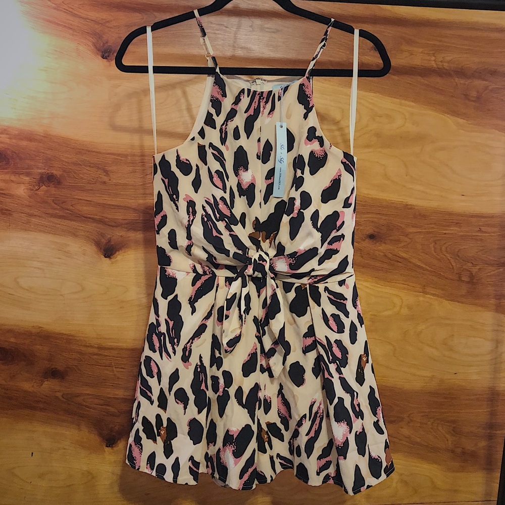 She + Sky cheetah print multicolor romper